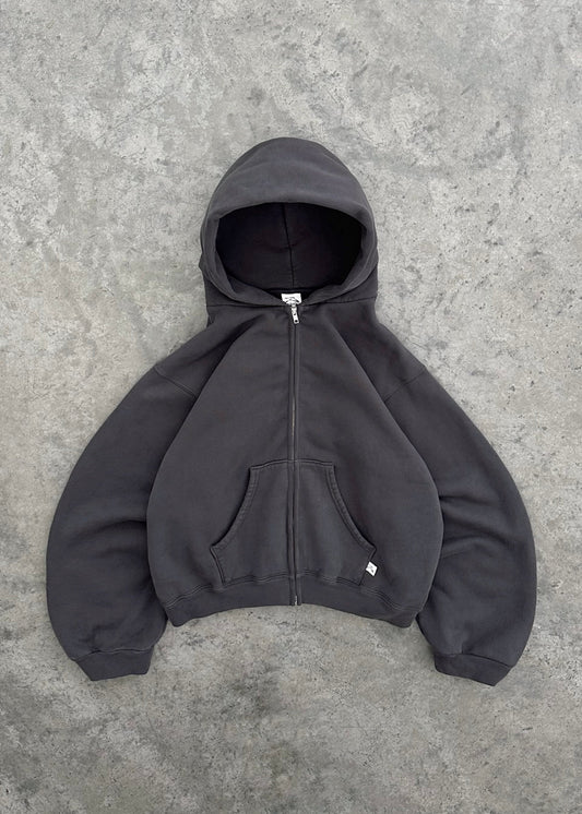 ZIP-UP HOODIE - CHARCOAL