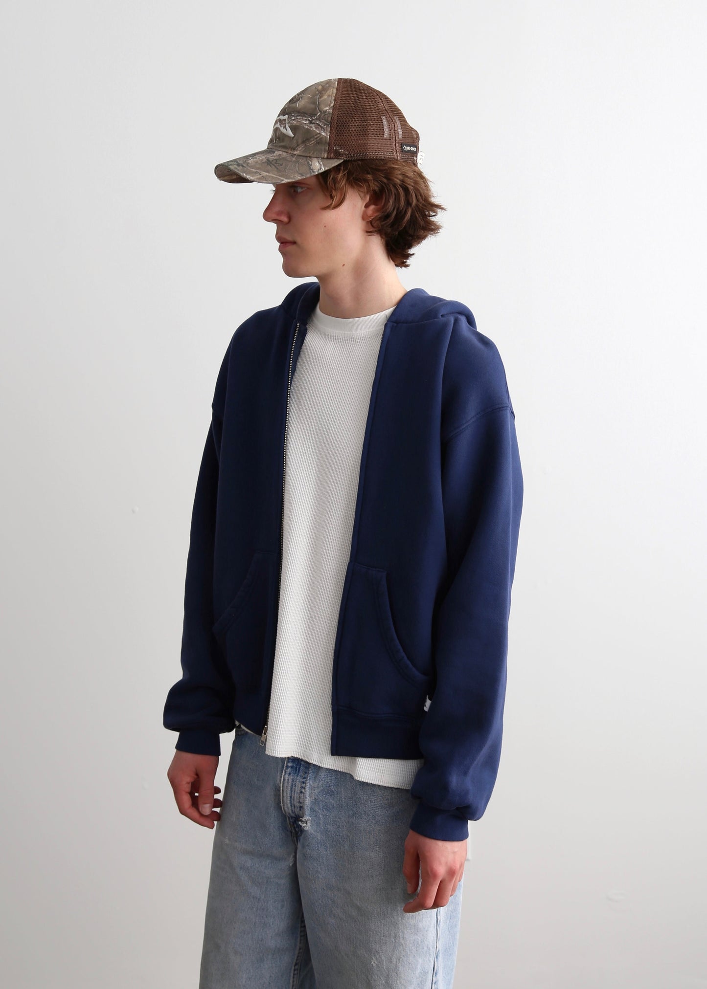 ZIP-UP HOODIE - NAVY